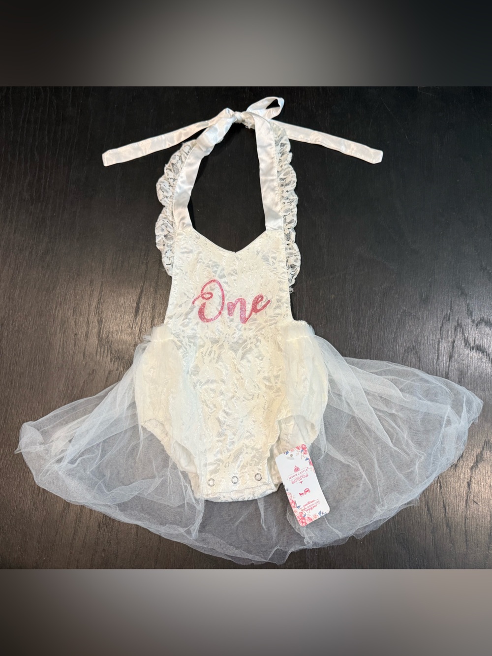 New Ivory Lace Tulle Baby Onesie One Year Birthday Ibtom Castle